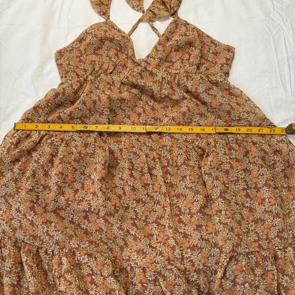 Madewell‎ Georgette Ruffle Sleeve Tiered Midi Dress Daisy Meadow Size 8 Floral - Picture 15 of 16